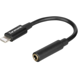 Saramonic SR-C2002 3.5mm TRRS Female to Lightning Adapter Cable for Audio to/from iPhone (3″)