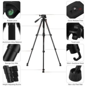KINGJOY VT-880 2 In 1 Aluminium Alloy Camera Tripod Monopod