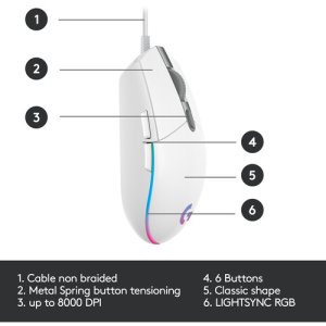 Logitech G203 Lightsync RGB 6 Button Gaming Mouse