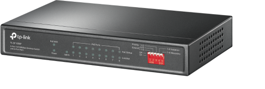 9-Port 10/100Mbps Desktop Switch with 8-Port PoE+