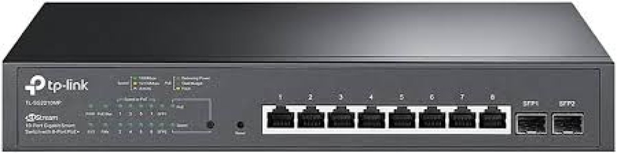 TP-Link JetStream 10-Port Gigabit Smart Switch, 8 PoE+, 2 SFP TL-SG2210MP