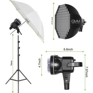 GVM P80S LED 4-Light Kit with Umbrellas, Softboxes, and Backdrops