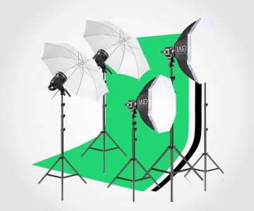 GVM P80S LED 4-Light Kit with Umbrellas, Softboxes, and Backdrops