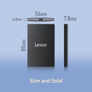 LEXAR SL500 Portable External SSD 1TB - Black - LSL500X001T-RNBNG