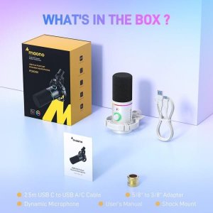 MAONO PD200X USB/XLR Dynamic Microphone(White)