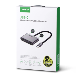 UGREEN CM162 4-in-1 USB-C Adapter with 100W PD-50505