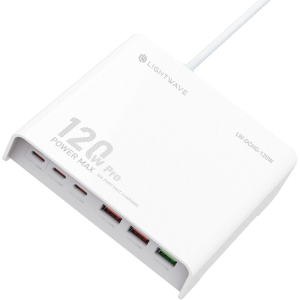 Lightwave 120W  Universal Charger 2 USB-C Ports-LW-DCHG-120W