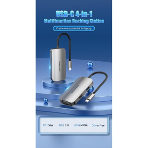 Vention USB‑C Multi‑Functional 4‑in‑1 Docking Station