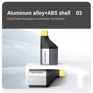 Vention Type‑C to DP Adapter (Gray Metal