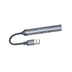 Vention 3‑Port USB 2.0 Hub with LAN (0.15M, Black)