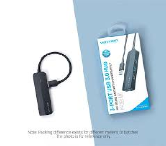 Vention 3-Port USB 3.0 Hub with Sound Card and Power Supply 0.15M Black