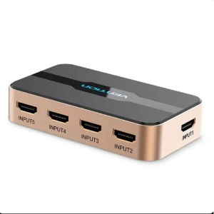 Vention HDMI Switcher 5 In 1 Out Gold