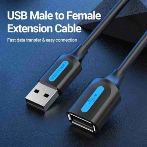 Vention USB 2.0 A Male to A Female Extension Cable 5M Black PVC Type