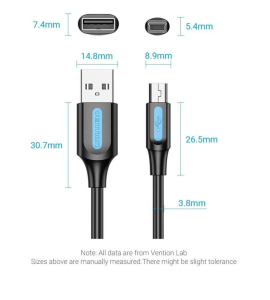 Vention USB 2.0 A Male to Mini-B Male 0.5M