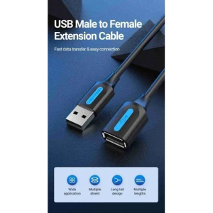 Vention USB 3.0 A Male to A Female Extension Cable 3M Black PVC Type