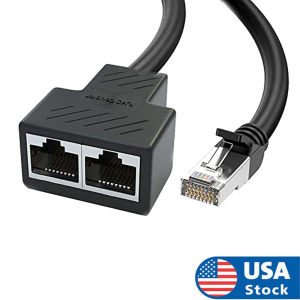 Vention 1 to 2 RJ45 Splitter Adapter Black