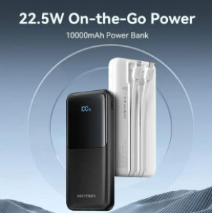 Vention 10,000mAh Power Bank-BLACK