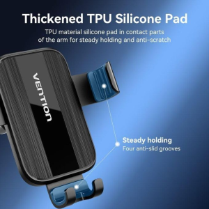 Vention Auto-Clamping Car Phone Mount With Duckbill Clip Black Square Fashion Type