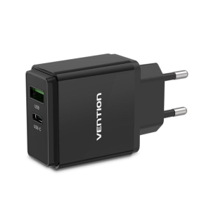 Vention 1-port USB Wall Charger(18W) UK-Plug Black