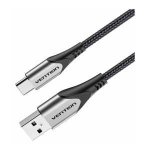 Ven CODHF Cotton Braided USB 2.0 A Male to C Male 3A Cable 1M Gray Aluminum Alloy Type