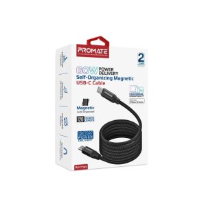 Promate Springy Magnetic Self-Organizing Cable 60W 1.2M