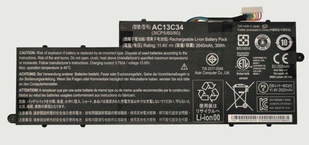 Acer Aspire ES1-111-C827 11.4V 2640mAh 30Wh Original Battery