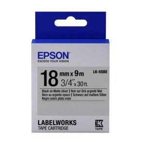 Epson LK-6SBE (C53S656009) Black on Matte Silver Label Tape 24mm x 9m