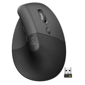 Logitech Lift Vertical Ergonomic Wireless and Bluetooth Mouse - Graphite - 910-006473