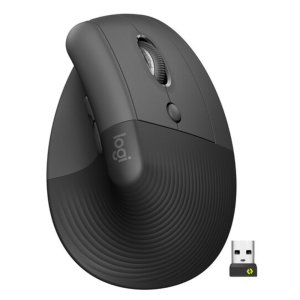 Logitech Lift Vertical Ergonomic Wireless and Bluetooth Mouse - Graphite - 910-006473