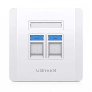 UGREEN Dual-Port Wall Plate White NW144