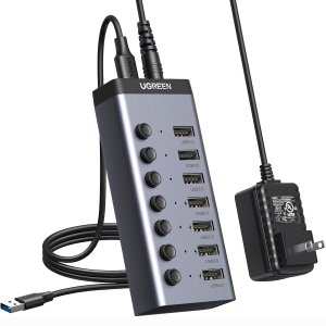 UGREEN USB-C to 7-Port USB-A 3.0 Hub DC 12V EU - CM481
