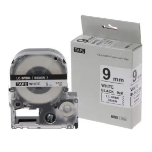 Epson 9mm x 8m Black on White Tape