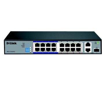 D-Link DES-F1016P-E 16-port Fast Ethernet Unmanaged Switch with 16 PoE ports