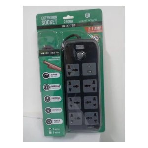 Lightwave Extension Socket 72UC-3P/7WAY+ 1 USB + 1 Type-C 3 Metres