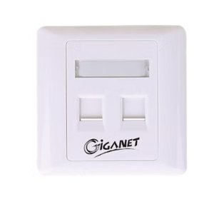 Giganet 2-port Single-Gang Shuttered Keystone Faceplate