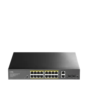 CUDY GS1018PS2 16-Port Gigabit PoE Switch with 2 GbE and 2 SFP