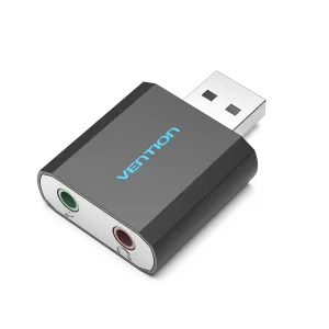 Vention USB External Sound Card Black Metal Type VEN-VAB-S17-B