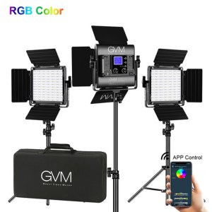 GVM 800D-RGB LED Light Panel 3-Light Kit